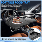 Large Car Steering Wheel Tray Back Seat Headrest Steering Wheel with Phone Holder Desk Food Table for Eating Food Drink and Writing Work, Car Desk Laptop Mount Gifts for Truck Driver(2 in 1)