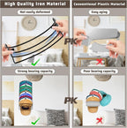 Fikoksol Hat Organizer for Baseball Caps, 2-Pack Black Metal Hat Rack for Wall Door, Adhesive/Wall Mounted Hat Storage Holder
