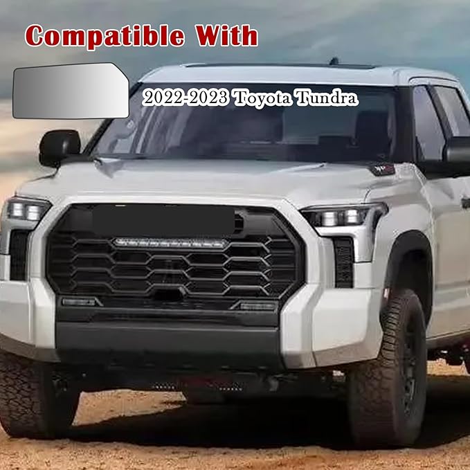 Passenger Side Mirror Replacement for Toyota Tundra 2022 2023, Right Lower Exterior Side Rearview Mirrors Glass, with Backing Plate, Power Heated