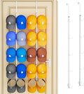 SWTYMIKI Over Door Hat Organizer - 2 Packs Metal Wall Mounted Hat Rack with 5-Tier Dual Hooks Design, Hanging Baseball Cap Or