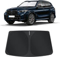 TINGLU Sun Shade for BMW X5 2019-2024 2025 2026 Accessories Windshield Sun Shade Window Shade UV Rays Protection Sun Visor Cover with Steering Wheel Sunshade Storage Bag