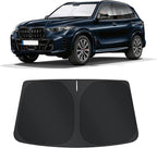 TINGLU Sun Shade for BMW X5 2019-2024 2025 2026 Accessories Windshield Sun Shade Window Shade UV Rays Protection Sun Visor Cover with Steering Wheel Sunshade Storage Bag