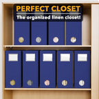 SpaceAid 9 Pack Bed Sheet Organizers and Storage, Foldable Sheet Organizer with Window for Linen Closet, Set Folder Keeper fo