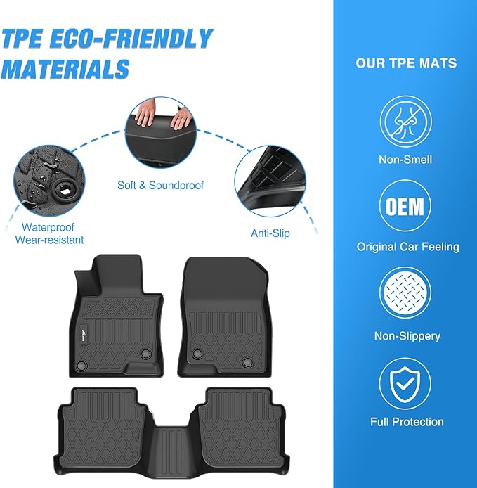 Nilight TPE Floor Mats for Mazda 6 2014 2015 2017 2018 2019 2020 2021, All Weather Custom Fit Heavy Duty Floor Liners