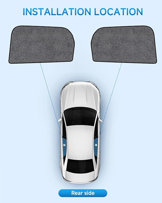 Car Window Shades for Mazda CX-5 (2017–2023), 2-Pack Rear Window Sun Shades for Baby – Breathable Mesh, UV & Heat Blocker, Privacy Protection for Camping, Travel, Sleep & Nursing