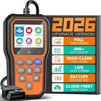 BluSon YM319 OBD2 Scanner Diagnostic Tool with Battery Tester, Check Engine Fault Code Reader with Live Data, Cloud Printing,