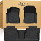 LASFIT Floor Mats for Toyota Tundra 2007-2011 Double Cab (Not Fit CrewMax or Regular Cab), Custom Fit All Weather Protection TPE Easy Clean Floor Liners for Tundra Front&Rear 2 Row Car Mats