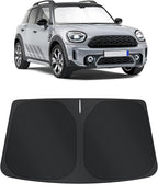 TINGLU Sun Shade for Mini Countryman Cooper F66 SUV 2017-2025 2026 Accessories Windshield Sun Shade Window Shade UV Rays Protection Sun Visor Cover with Steering Wheel Sunshade Storage Bag
