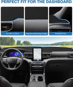 FIILINES Dash Cover for 2020-2025 Ford Explorer, Dashboard Mat Accessories Dash Cover Sunshade Nonslip Mesh Protector No Glar