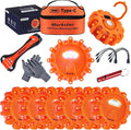 Led Road Flares 8 Pack LED Flares Emergency Kit, USB Recharge Amber LED Flares Warning Light with Magnetic, Roadside Safety D