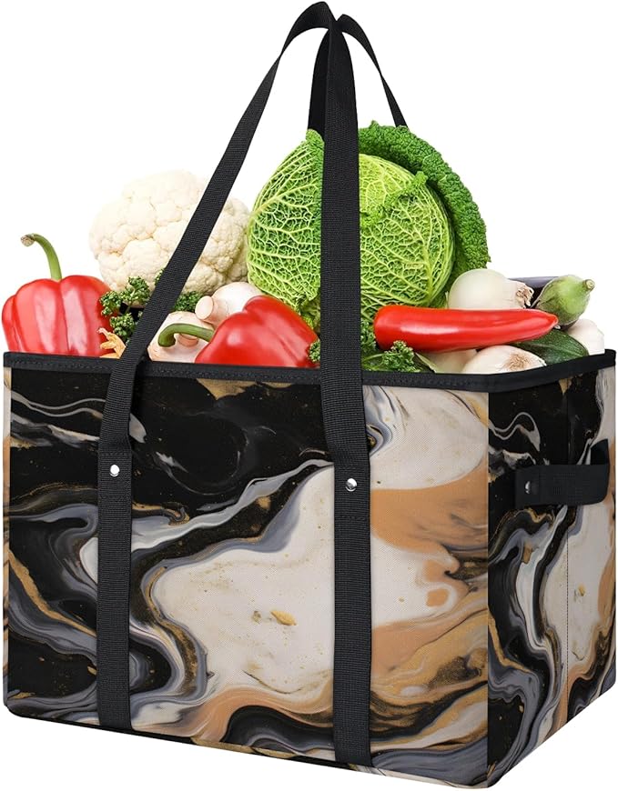 Reusable Grocery Bag Foldable Shopping Tote Bag with Handles Reusable Shopping Bags Large Kitchen Grocery Bags