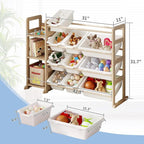 Toy Storage Organizer - Toy Organizers and Storage with Bookshelf, Toy Storage Shelf with 3 Shelves and 12 Storage Bins, Kids