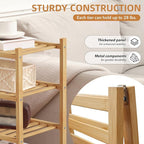 5 Tier Bamboo Shoe Rack Storage Organizer for Closet, Multifunctional Stackable Free Standing Shoe Shelf Organizer for Small 