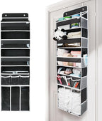 Door Hanging Storage Organizer,with 3 Bins 1 Movable Baby Diaper Caddy,1 Large capacity diaper stacking storage Organizer,10 