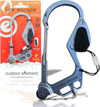 OUTDOOR ELEMENT Fire Escape, Emergency Escape Tool, Seatbelt Cutter, Window Breaker, Multi Tool, Fire Starter, Carabiner, and