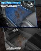 Sunsdrew Floor Mats for 2022-2026 Honda Civic Accessories (Include Sport, Not for Hybrid), for Acura Integra 2023-2025, All Weather Car Mats Front Rear 2 Rows TPE Rubber Raised Edge
