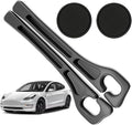 Car Seat Gap Filler Organizer Compatible with Tesla Model y Accessories Seat Gap Plug Blocker with Storage Slot Non-Slip Car Cup Holder Coaster Black