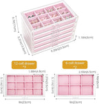 ProCase Earring Holder Organizer Jewelry Box with 5 Drawers, Acrylic Clear Earring Case with Adjustable Velvet Trays for Wome