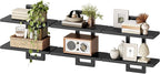HOOBRO Floating Shelves, 15 Inch Wall Shelf Set of 3, Wall Mounted Storage Shelves 2-Tier, Hanging Bathroom Shelves, for Livi