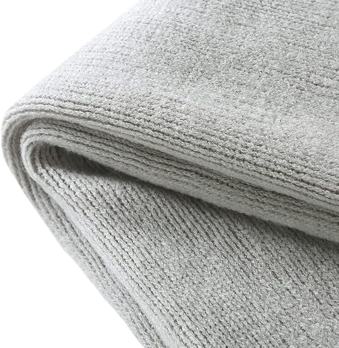 Homiest Decorative Knitted Throw Blanket with Fringe Soft & Cozy Tassel Blanket for Couch Sofa Bed (Light Grey,50x60)