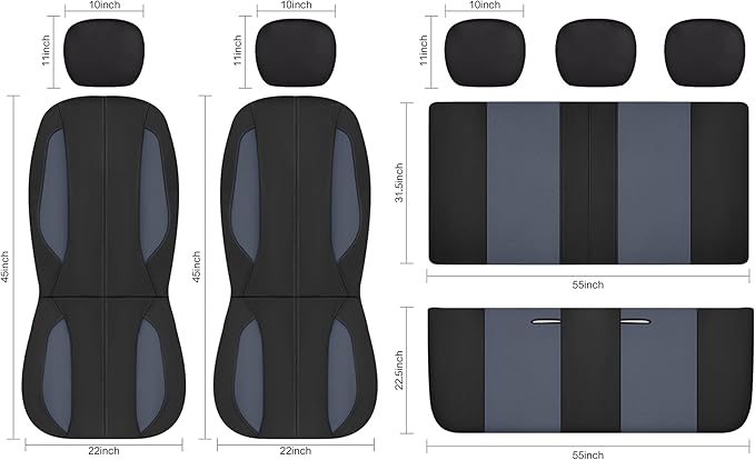 YGL Car Seat Covers for Full Seats,Waterproof Seat Covers for Cars,Durable Neoprene Car Seat Protectors,Interior Covers for C