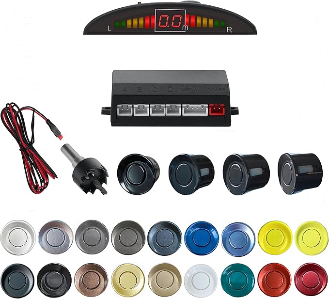 Parking Sensor Kit Backup Sensor Kit Reverse Sensor for Car 18 Color Options for Probes Adjustable Alarm Volume Professional 