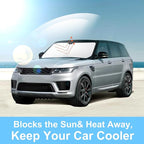 TINGLU Sun Shade for Land Rover Range Rover Sport 2014-2022 Accessories Windshield Sun Shade Window Shade UV Rays Protection Sun Visor Cover with Steering Wheel Sunshade Storage Bag