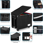 Fireproof File Box with Wheels, Collapsible Rolling Fireproof Document Bag with Lock, Fireproof Box with Handle & Casters, Mo