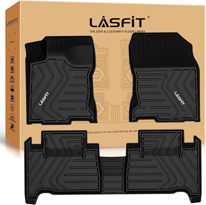 LASFIT Floor Mats Fit for Lexus NX NX200t NX300 NX300h 2021-2015 All Weather Floor Liners Custom Fit for Lexus NX All Models 2021 2020 2019 2018 2017 2016 2015 TPE Car Mats,Front and Rear Mats,Black
