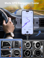 Wireless Car Charger, MOKPR Auto-Clamping Car Mount 15W/10W/7.5W Fast Charging CD Slot Air Vent Car Phone Mount Fit for iPhone 16 15/14/13/13 Pro/12 Pro Max/12 pro/12/11 Series, Samsung Galaxy Series