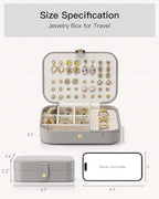 VLANDO Travel Jewelry Case, PU Leather Travel Jewelry Box with Earring Holder, Portable Display Small Jewelry Box for Mothers