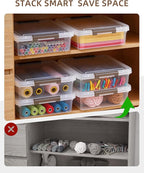 Citylife Clear Storage Bins with Lids,6 Quart Clear Sensory Bins,Plastic Bins for Arts Crafts Organizers,Stackable Storage Co