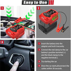 TPDL Heavy Duty Battery Jumper Cable Clamps for Milwaukke for M.18 18V Battery, Convert to Jumper Starter Automotive Booster with 11AWG Cables,Parrot Clips, Power for Quick Charging Connector