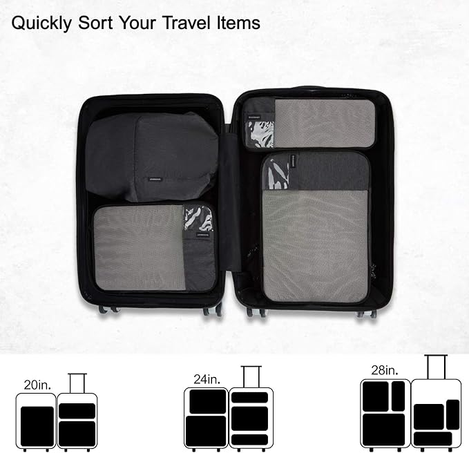 BAGSMART 6 Set /4 Set/2 Set Compression Packing Cubes for Travel, Lightweight Luggage Organizer Bags, Durable Space Saver Bag