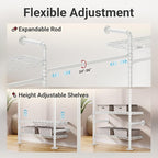 Timate F4 Wall Mounted Clothes Rack Industrial Pipe Clothing Rack for Hanging Clothes, Expandable Garment Rack Heavy Duty War