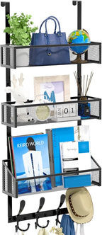 Kaiferty Over The Door Hooks Organizer, Coat Rack Over The Door Storage Hanger Towel Rack, Back of Door Storage Organizer for