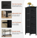Somdot Narrow Dresser with 4 Drawers, Slim Storage Organizer Chest of Drawers with Removable Fabric Drawers for Small Spaces 