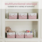Storage Baskets for Shelves 11.8x7.9x5.2 Inch, Foldable Fabric Storage Bins with Handles, Small Storage Baskets for Organizin
