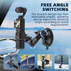 BRDRC Pocket 3 Suction Cup Mount, For Xtra Muse Car Windshield Window Dash Holder Kit with Expansion Adapter for Insta360 X4 X5 Go 3S for GoPro Max Mini Hero Pocket 3 2 Action 6 5 Pro Nano Accessories