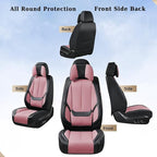 Coverado Universal Seat Covers Front, 2-Pack Universal Seat Covers for Cars, Waterproof Nappa Leather Car Seat Covers with He