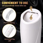 Car Trash Can Bin with Lid - Car Garbage Can Cup Holder - White Mini Leakproof Vehicle Trash Garbage Can Bin with 20pcs Trash Bags-Car Organizers and Storage for Front Back Seat Accessories