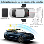 3PCS Car Window Shades Front Windshield Sun Shade Foldable Window Shade Custom Fit for 2019-2025 Porsche Cayenne Accessories Car Shades for Front Windows Anti-UV Rays Block Heat