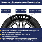 Auto Tightening Snow Chains Tire Chains, 1-Minute Quick Install, Universal Fit for Car/SUV/Pickup Truck, Multi-Weather Emerge