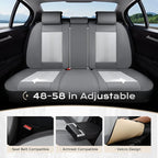 Coverado Car Seat Covers Full Set, Front Seat Covers with Lumbar Support and Back Seat Cover Waterproof Leather Automotive Se