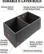 Owleys Trunk Storage 17.7" Collapsible Crate For Groceries, Tools & Travel Gear - Eco-Leather Car Organizer With Magnetic