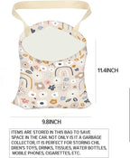 Car Garbage Can, Hanging Car Trash Can Bag for Cute Car Back Seat Organizer, Cute Flowers