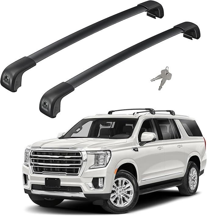 330lbs Lockable Roof Rack Cross Bars Fit for 2021-2026 Chevrolet Chevy Suburban & Tahoe & GMC Yukon/Yukon XL & Cadillac Escalade/Escalade ESV Aluminum Heavy Duty Roof Rails Crossbar