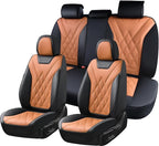 Coverado Car Seat Covers Full Set, Seat Covers for Cars, Front Seat Covers and Back Seat Cover Waterproof Leather Automotive 