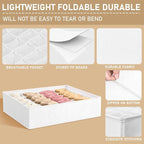 Criusia 3 Pack Sock Underwear Drawer Organizer Dividers, 64 Cell Fabric Foldable Cabinet Closet Organizers and Storage Boxes 