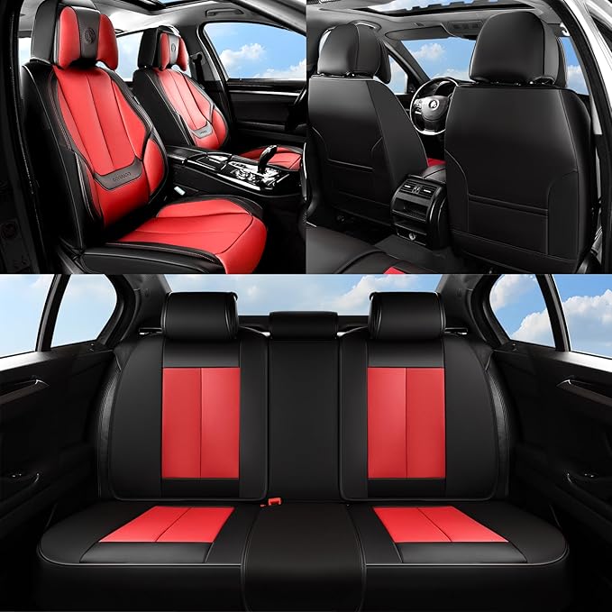 Coverado Seat Covers, Car Seat Covers Front Seats, Car Seat Cover, Car Seat Protector Waterproof, Seat Cushion Nappa Leather 